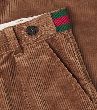 Webstripe cotton corduroy pants | Gucci Kids