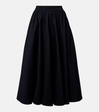 Pleated cotton midi skirt | Patou