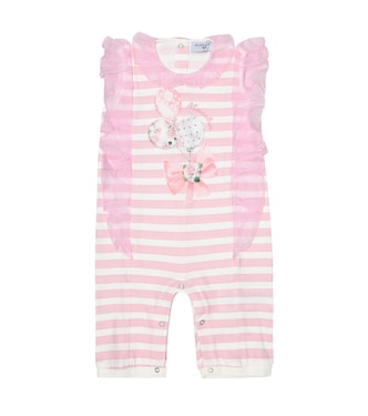 Baby striped cotton onesie | Monnalisa