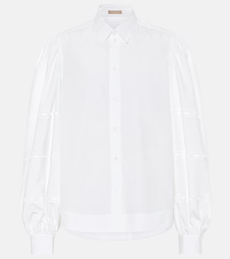 Puff-sleeve cotton-poplin shirt | Alaïa
