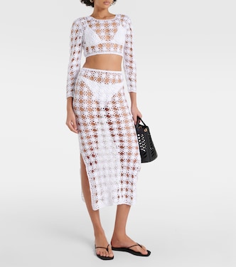 Rosette crochet cotton midi skirt | Anna Kosturova
