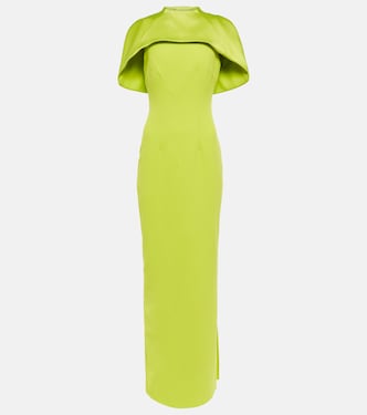 Deep V-neck satin maxi dress in green - Stella Mc Cartney