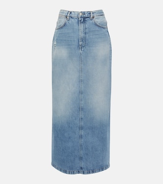 تنورة طويلة من الدنيم بخصر متوسط | Acne Studios