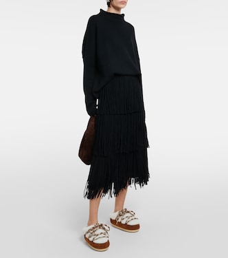 Suede-trimmed shearling mules  | Moon Boot
