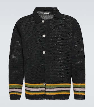 Harbor Stripe crochet cotton cardigan | Bode