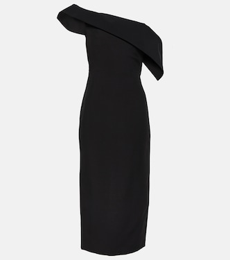 Abito midi asimmetrico in lana e seta | Roland Mouret