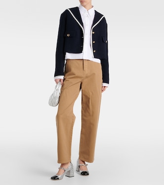 Cropped wool-blend tweed jacket | Miu Miu