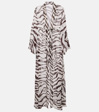 Caftano Betty in chiffon con stampa | Alexandra Miro