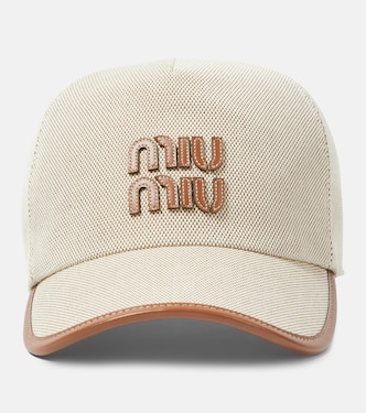 Cappello da baseball in canvas con logo | Miu Miu