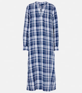 Plaids linen maxi dress | Polo Ralph Lauren