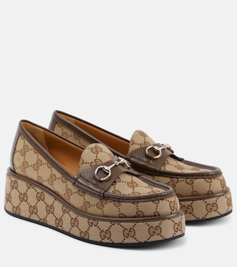 Horsebit GG Canvas platform loafers | Gucci
