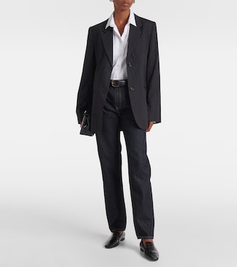 Blazer rayé en laine mélangée | Toteme