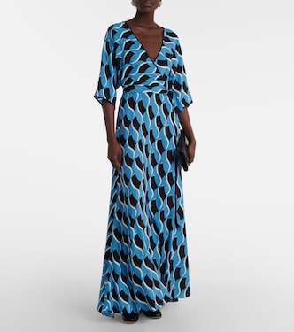 Abito lungo Eloise in crêpe con stampa | Diane von Furstenberg