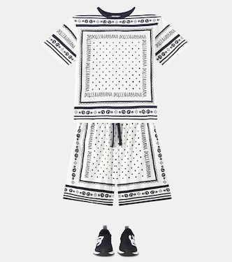 T-shirt in jersey di cotone con logo | Dolce&Gabbana Kids
