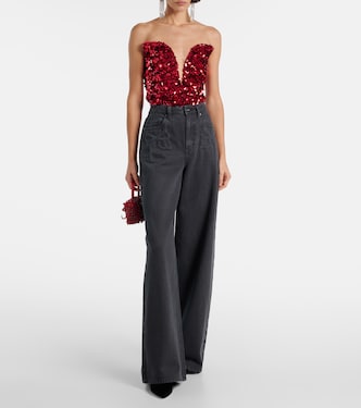 Top bustier à sequins | Self-Portrait