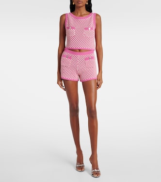 Top cropped in crochet di misto cotone | Versace