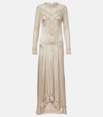 Robe Dolores aus Satin aus mit Spitze | Isabel Marant