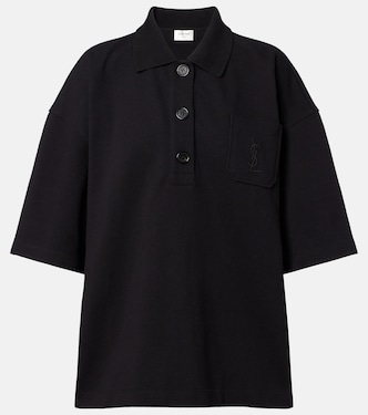 大廓形棉质刺绣Polo衫 | Saint Laurent