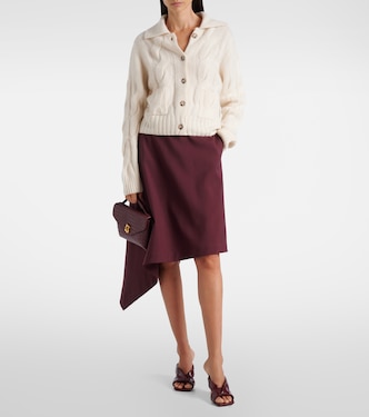 Cable-knit cashmere and silk cardigan | Jardin des Orangers