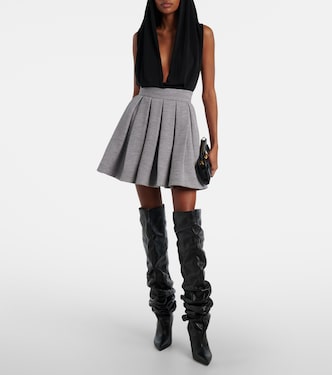 Pleated wool and cotton-blend miniskirt | Balmain