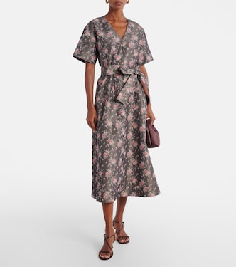 Lunetta floral taffetta midi dress | Markarian