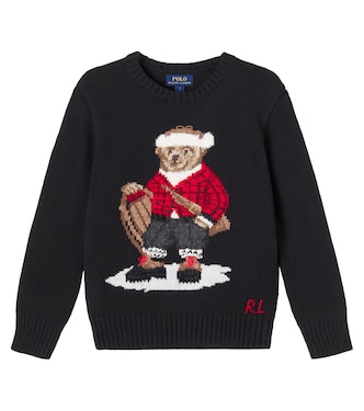 Polo Bear 인타르시아 코튼 스웨터 | Polo Ralph Lauren Kids