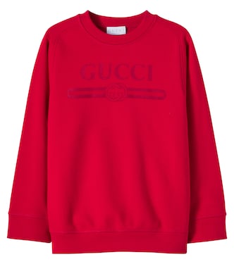 Logo cotton jersey sweatshirt | Gucci Kids