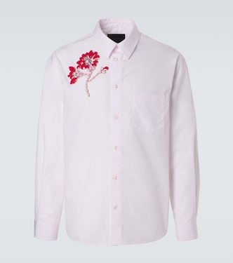 Floral-appliqué cotton poplin shirt | Simone Rocha