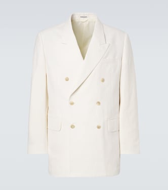 Double-breasted wool, cotton, and linen blazer | Auralee