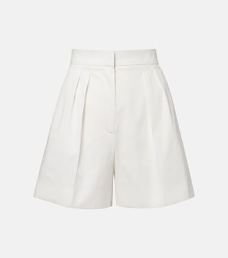 Tabacco pleated cotton-blend shorts | Max Mara