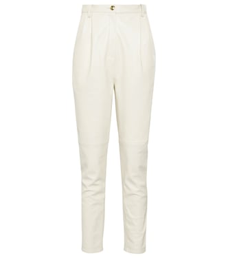 Pantalon tapered à taille haute en cuir | Magda Butrym