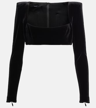 Haley velvet crop top | Alex Perry