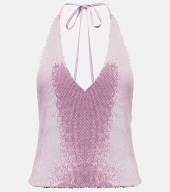Sequined halterneck top | Rotate