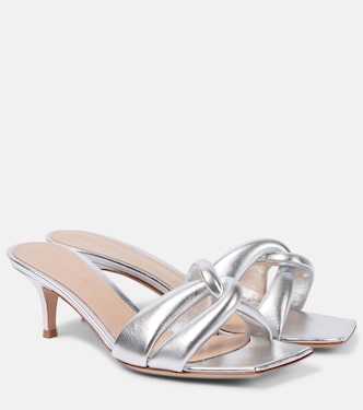 Mules Amour de piel metalizada | Gianvito Rossi