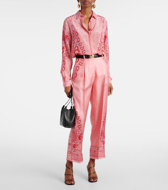 Pantalon droit en soie à motif cachemire | Etro