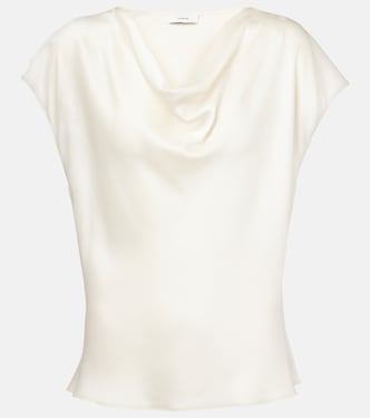 Draped silk satin top | Vince
