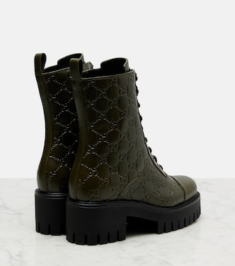 GG New Marmont leather combat boots | Gucci