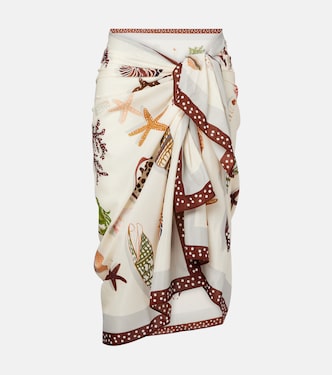 Latte cotton and silk beach cover-up | Eres