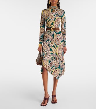 Paisley asymmetric midi dress | Etro