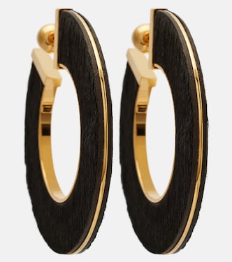 Blade Medium leather hoop earrings | Alaïa