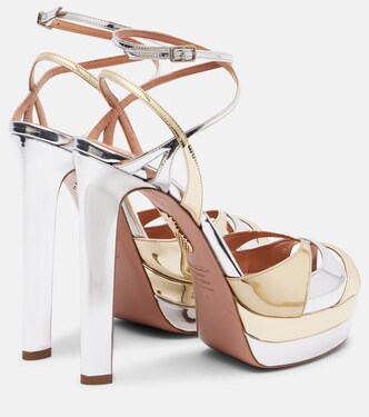 Moves 130 metallic leather sandals | Aquazzura