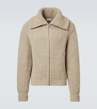 Alpaca and yak wool zip-up cardigan | Lemaire
