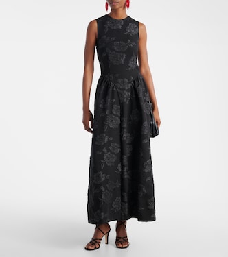 Vestido midi en jacquard floral | Rotate