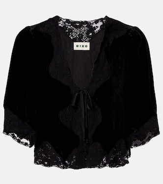 Top Ursula de terciopelo con encaje  | Rixo