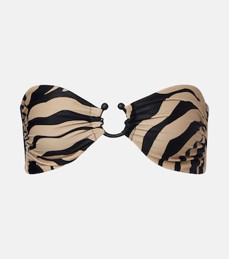 Printed ring-detail bikini top | Johanna Ortiz