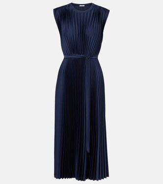 Volta plissé belted crêpe midi dress | Joseph