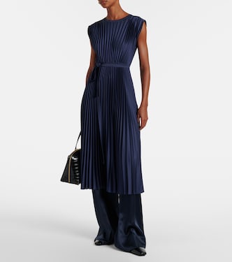 Volta 플리츠 벨티드 크레이프 미디 드레스 | Joseph