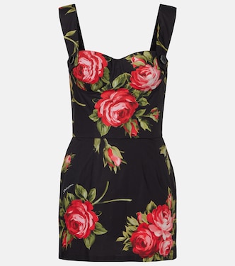 Vestido corto de algodón floral | Dolce&Gabbana
