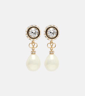 VLogo embellished drop earrings | Valentino