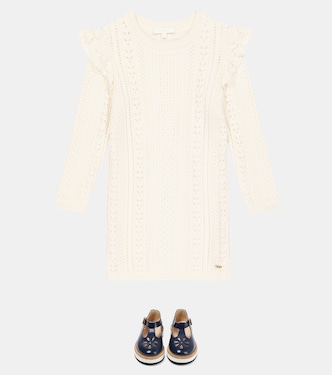 Kleid aus Baumwolle und Wolle | Chloé Kids